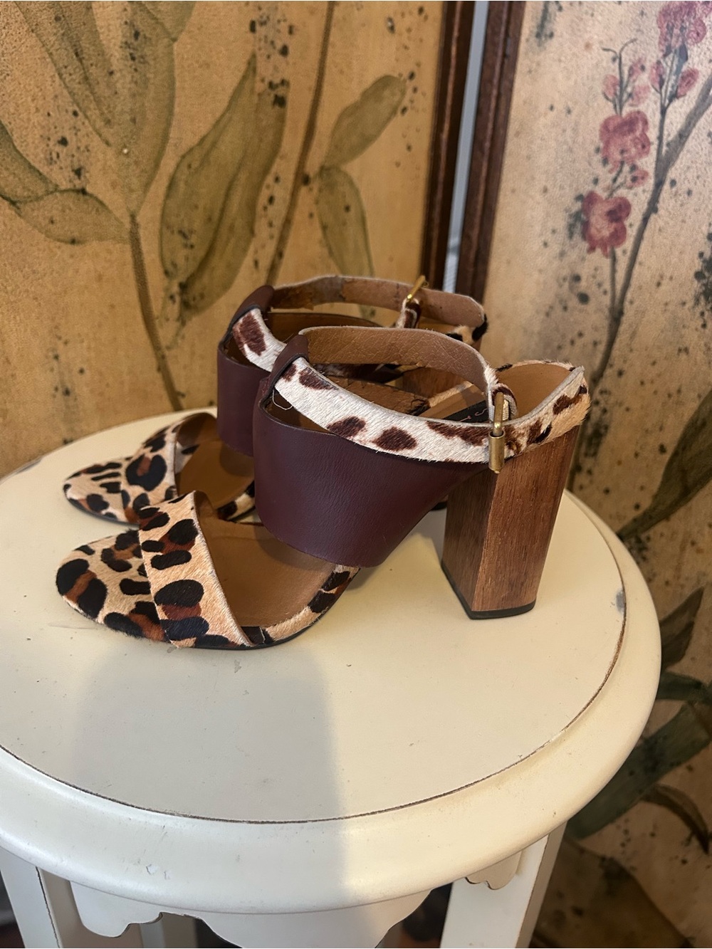 Steven By Steve Madden Leopard & Brown Block Heel Sandals